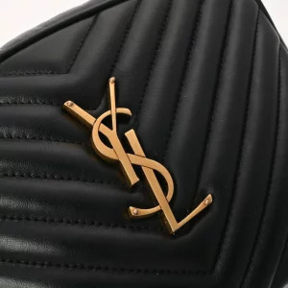 Saint Laurent Lou Leather Shoulder Bag Black handbag - Picture 9 of 9